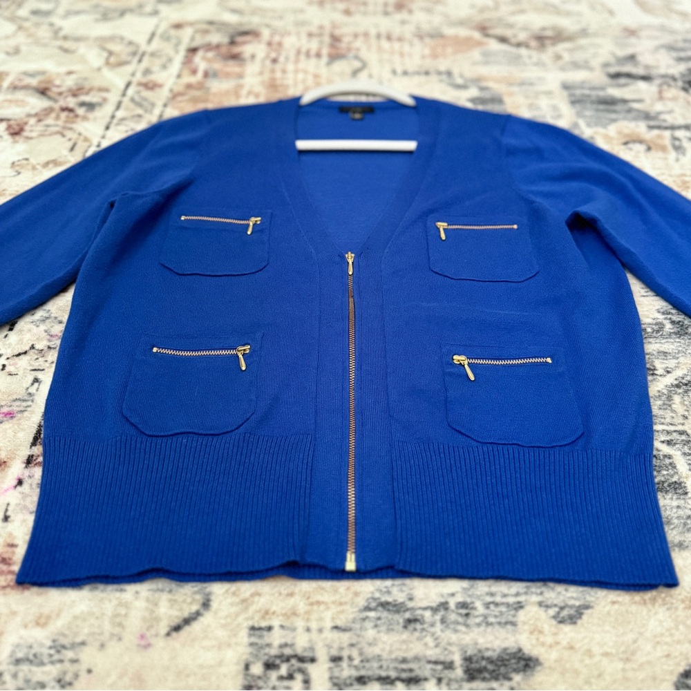 Ann Taylor V-Neck Zip Front Cardigan - Picture 6 of 9